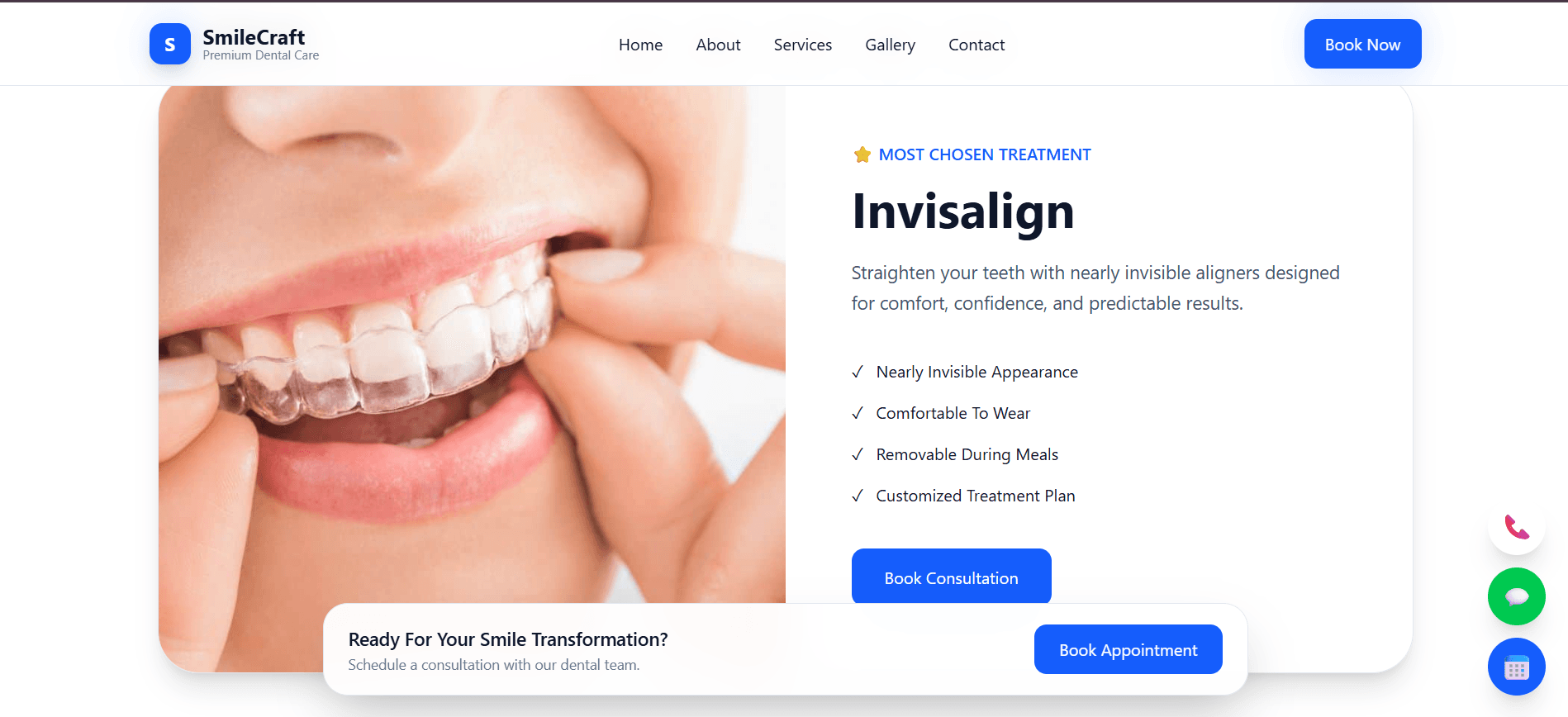 Smile Dental Craft website screenshot 3